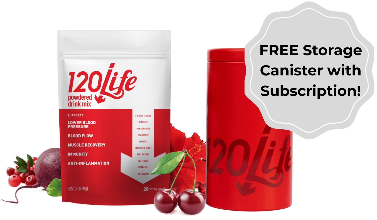 Canister / Powder Bundle - 120 Life Blood Pressure Functional Beverage
